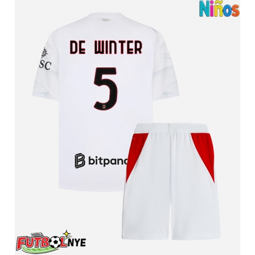Camiseta AC Milan Koni De Winter #5 Visitante Equipación para niños 2026-27 manga corta (+ pantalones cortos)